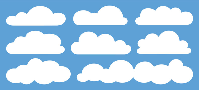 cloud illustration pack cloud silhouettes and weather symbols