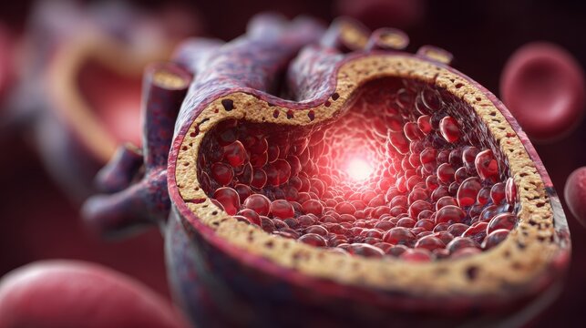 Detailed Cross Section of Arterial Plaque in High Fidelity Rendering