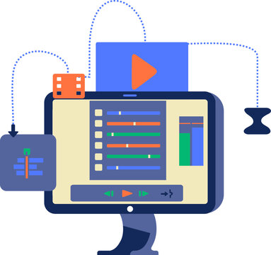 Video Editing Software Interface Illustration