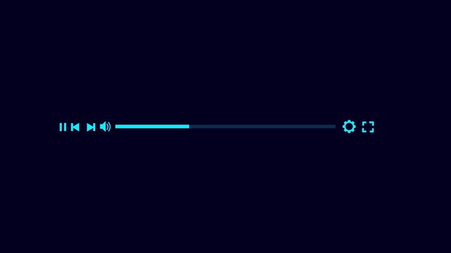 Media player template scroll bar button with audio reactor, Music time line or video track player, Time line bar moving as song media playing Animation. music player. motion graphics. of concept.4k .