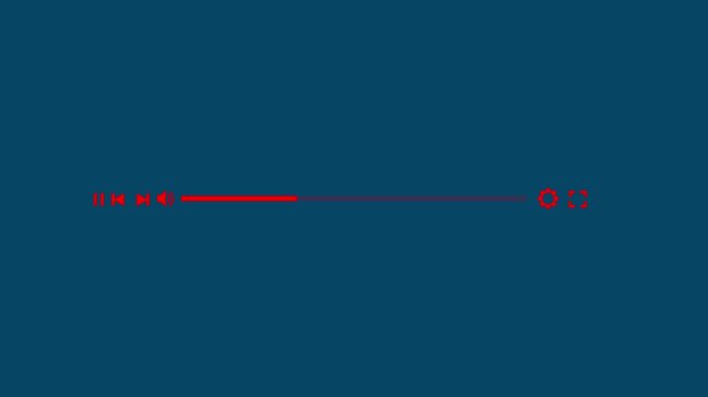 Media player template scroll bar button with audio reactor, Music time line or video track player, Time line bar moving as song media playing Animation. music player. motion graphics. of concept.4k .