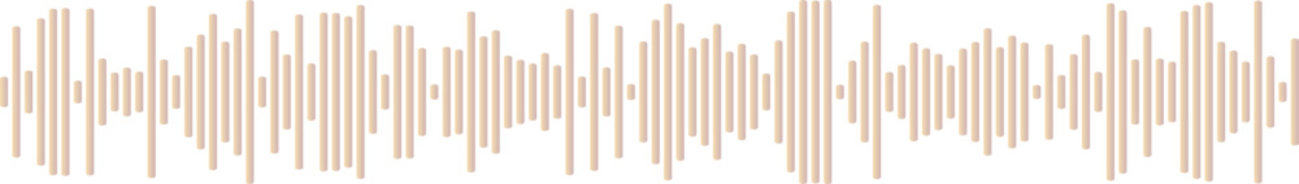 Abstract digital waveform pattern with beige and gray vertical lines on white background