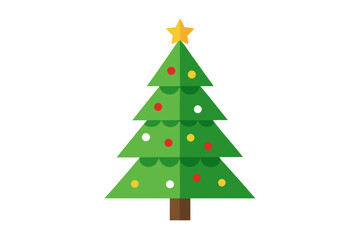 Obraz premium Christmas tree white background 