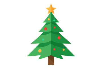 Fototapeta premium Christmas tree white background 