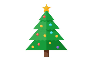 Obraz premium Christmas tree white background 