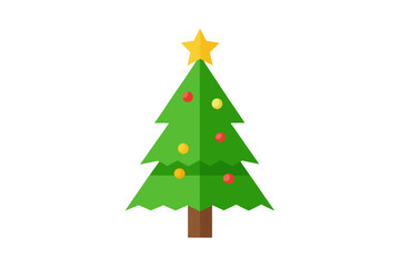 Fototapeta premium Christmas tree white background 