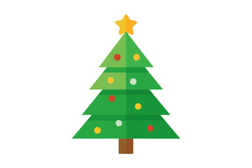 Fototapeta premium Christmas tree white background 