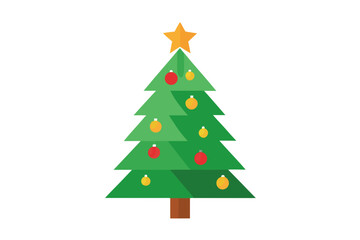 Fototapeta premium Christmas tree white background 