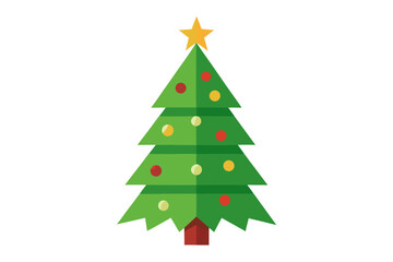 Fototapeta premium Christmas tree white background 