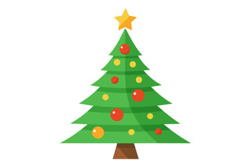 Obraz premium Christmas tree white background 