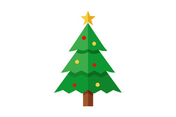 Fototapeta premium Christmas tree white background 