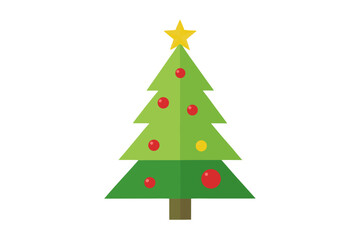Fototapeta premium Christmas tree white background 