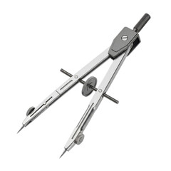 Precision drawing compass a drafting tool for geometry and technical illustration isolated on a white background