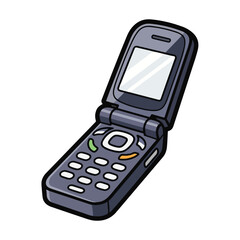 A flip phone with a keypad and screen