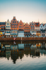 Gdansk with Motlawa river in Poland. Old town colourful house with Zuraw or crane © Zedspider