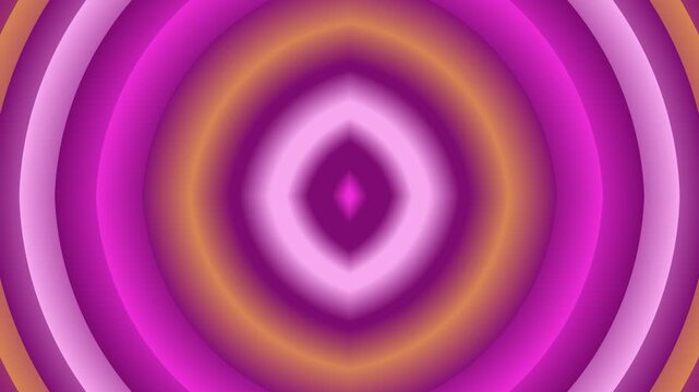 A vibrant abstract pattern featuring concentric ovals in shades of pink, purple, and orange, creating a symmetrical, tunnel-like optical illusion.