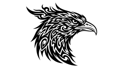 Obraz premium Tribal Eagle Head Tattoo Design - Black and White