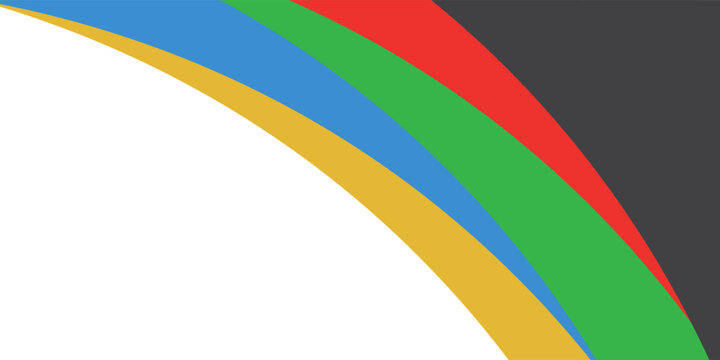 Vibrant abstract background featuring layered flowing waves in red, green, blue, and yellow against a white backdrop. illustration