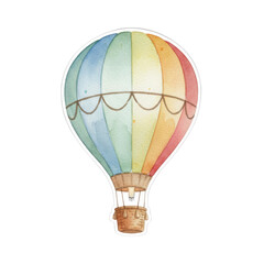 Fototapeta premium Watercolor Pastel Hot Air Balloon