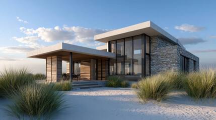 Eco-Friendly Beachfront Home with Recycled Timber Construction