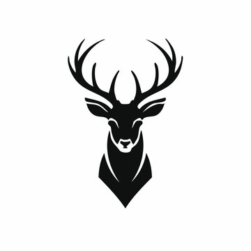 Majestic Deer Head Silhouette Emblem for Wildlife and Nature Enthusiasts