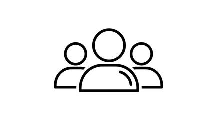 Simple Line Icon Representing a Group of People.