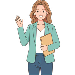 Illustration of woman smiling