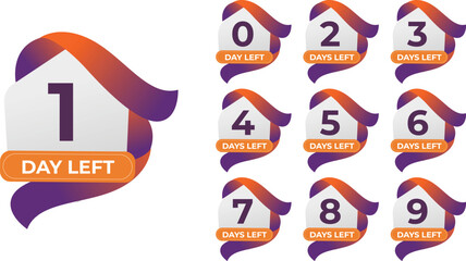 Countdown Timer Days Left Banners for Events, Sales and Launches vector illustration