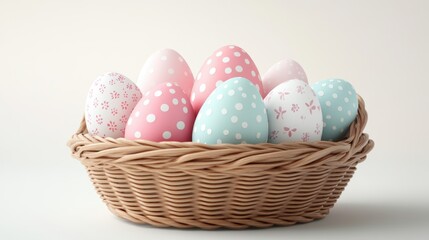 Fototapeta premium Happy Easter day with Colorful Easter eggs,Spring holiday,Happy easter eggs,festive clip art,Happy Easter greeting card, poster, banner template,april festive concept.