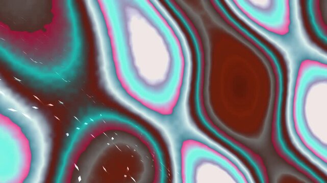 Vibrant abstract pattern with swirling shapes and colors.