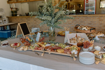 Fototapeta premium Harvest table of food for grazing on during a party
