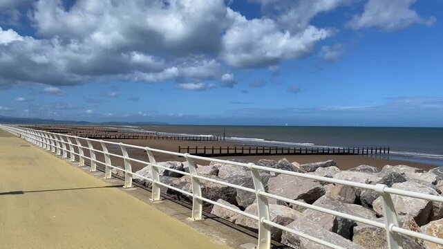 Sunny day on the Endless Beaches in Rhyl