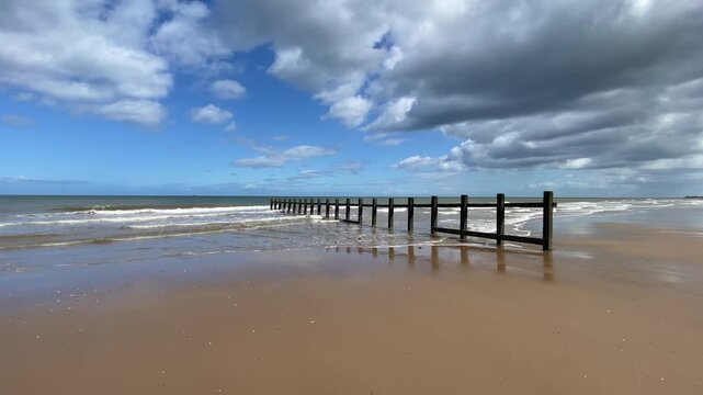 Sunny day on the Endless Beaches in Rhyl