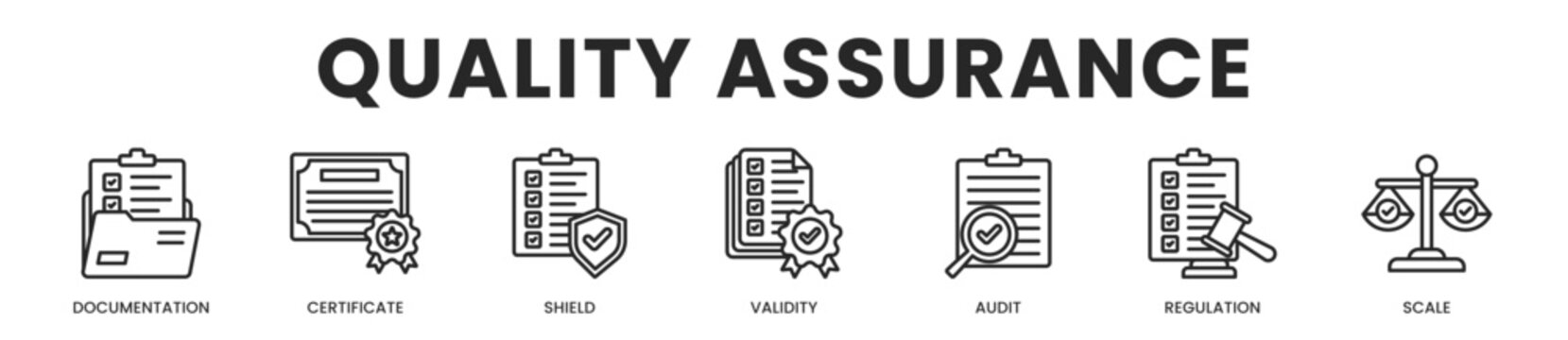 Quality Assurance All In One Icon Multi Styles Vector Set