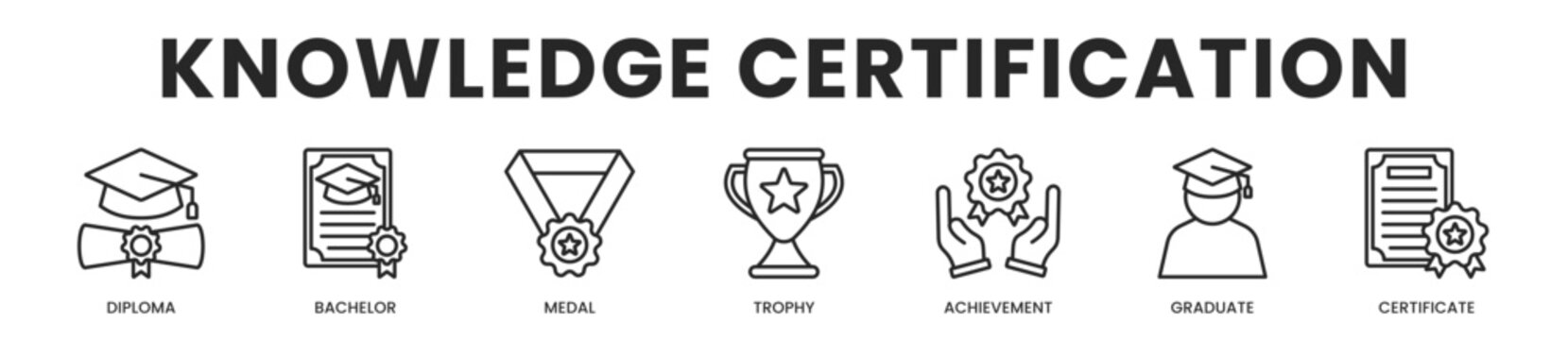 Knowledge Certification All In One Icon Multi Styles Vector Set