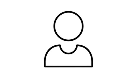 Simple Outline Icon of a Person Silhouette.