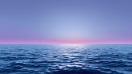 Obraz premium Serene Ocean Horizon at Dusk with Gentle Waves Embracing the Calmness of the Twilight Sky and Reflecting Soft Hues of Pink and Blue