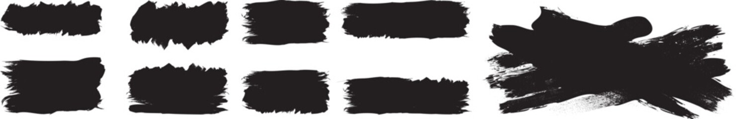 Obraz premium Grunge brush stroke banner with rough edges - abstract paint stroke for typography overlay. Bold brush stroke strip for web header or cover design. Textured element for design template , social media.