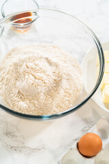Bowl of Flour with Egg and Vanilla