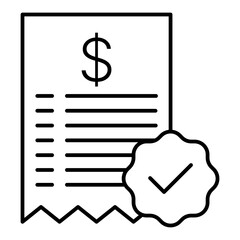 verified transaction line icon with editable stroke