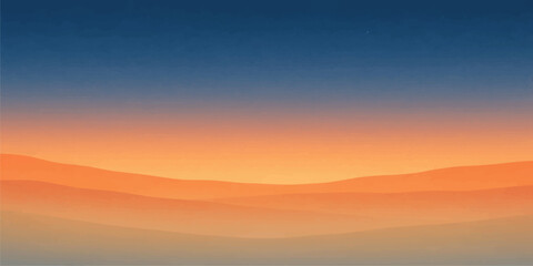 A vibrant sunrise and sunset over silhouetted mountain peaks paint the horizon with orange and red light as clouds drift through a misty morning landscape at dawn and dusk © MDNUR