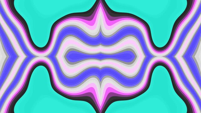 Abstract Colorful Layered Wave Pattern With Agate-Like Strata and Symmetrical Mirror Design