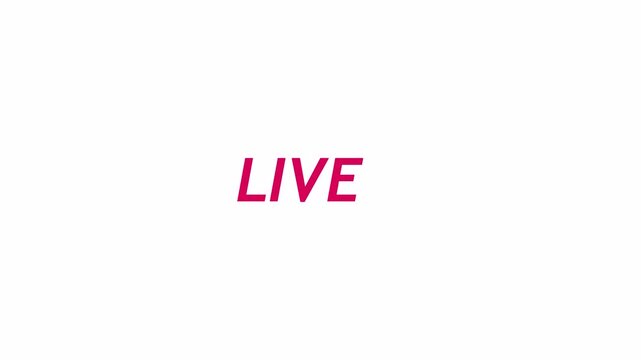 Live streaming sign icon animation, live button Animation on transparent background, live streaming and broadcast icon video in 4k.