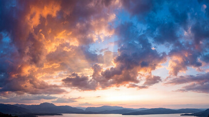 Colorful Sunrise Sky with Radiant Sun Rays &ndash; Inspirational Background