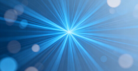 Obraz premium Blue light rays emanating from center