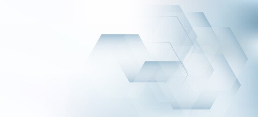 Fototapeta premium Elegant abstract 3D render featuring a geometric hexagonal pattern in soft white and light blue tones with a modern aesthetic