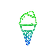 A vibrant illustration of a colorful ice cream cone with a waffle base.