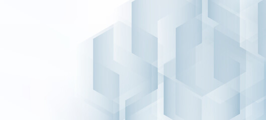 Obraz premium Elegant abstract 3D render featuring a geometric hexagonal pattern in soft white and light blue tones with a modern aesthetic