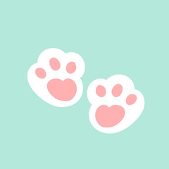 Easter bunny paw prints vector. Pastel background illustration for spring design. © TWINS DESIGN STUDIO