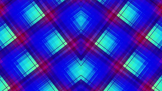 Tartan Moire Effect Abstract Geometric Dynamic Blue Green Red
